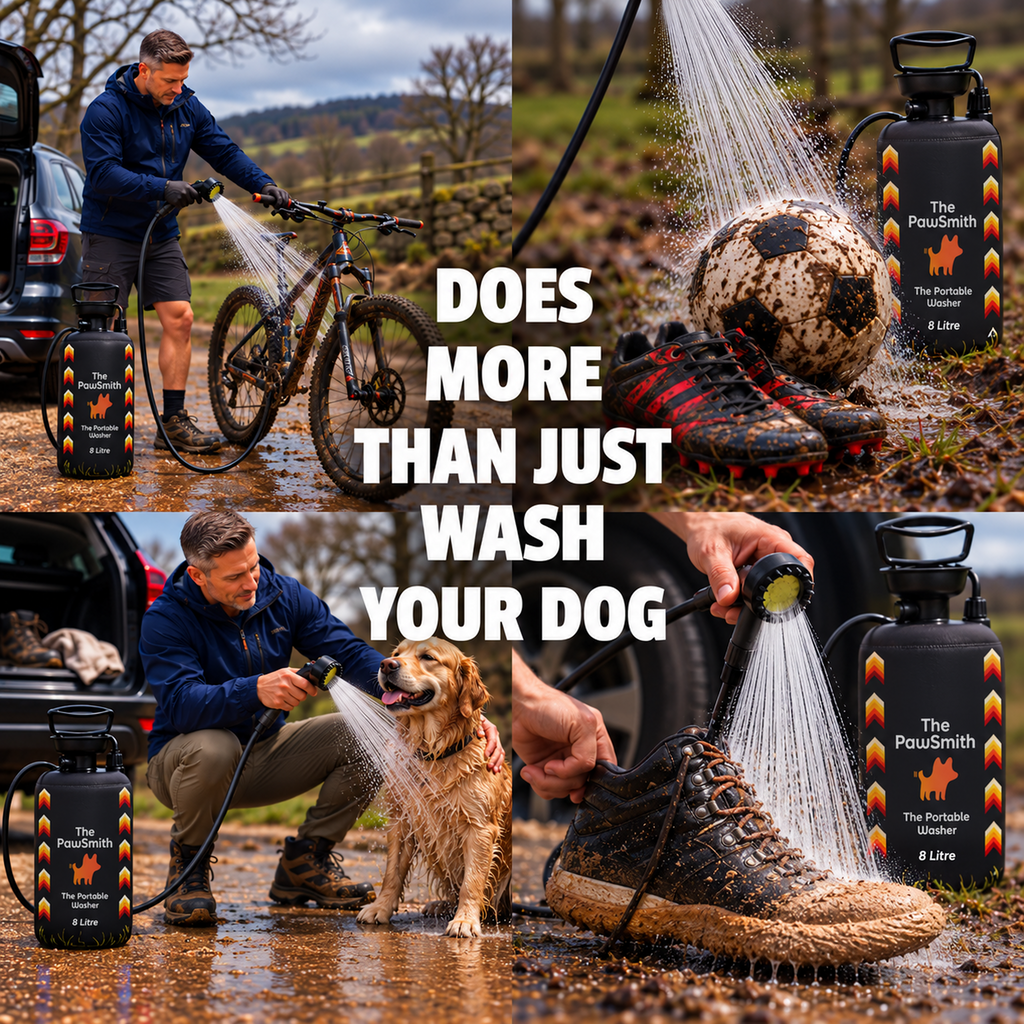Portable Dog Washer | 8L Shower Kit with Brush Head